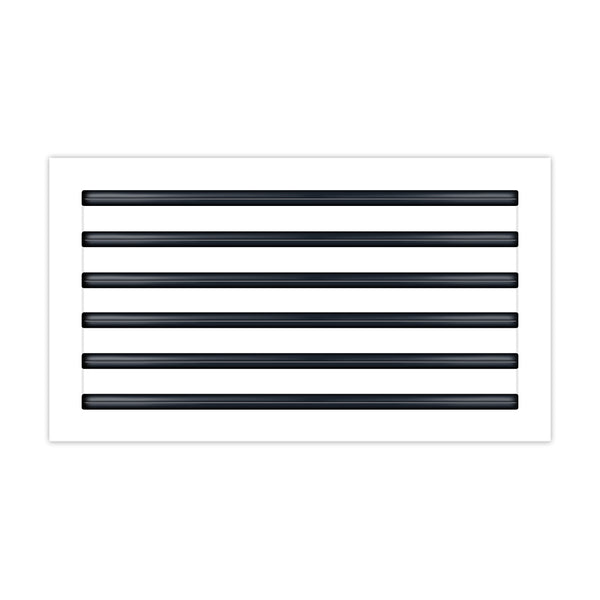 Front of 24x12 Modern Air Vent Cover White - 24x12 Standard Linear Slot Diffuser White - Texas Buildmart