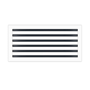 Front of 24x12 Modern Air Vent Cover White - 24x12 Standard Linear Slot Diffuser White - Texas Buildmart