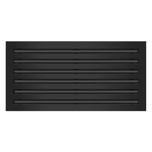 Front of 24x12 Modern Air Vent Cover Black - 24x12 Standard Linear Slot Diffuser Black - Texas Buildmart