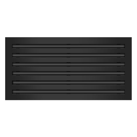 Front of 24x12 Modern Air Vent Cover Black - 24x12 Standard Linear Slot Diffuser Black - Texas Buildmart