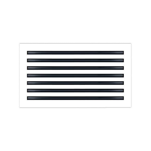 Front of 24x14 Modern Air Vent Cover White - 24x14 Standard Linear Slot Diffuser White - Texas Buildmart