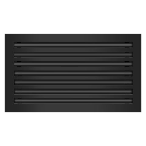 Front of 24x14 Modern Air Vent Cover Black - 24x14 Standard Linear Slot Diffuser Black - Texas Buildmart