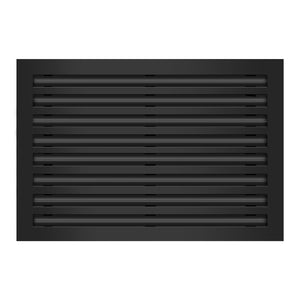 Front of 24x16 Modern Air Vent Cover Black - 24x16 Standard Linear Slot Diffuser Black - Texas Buildmart