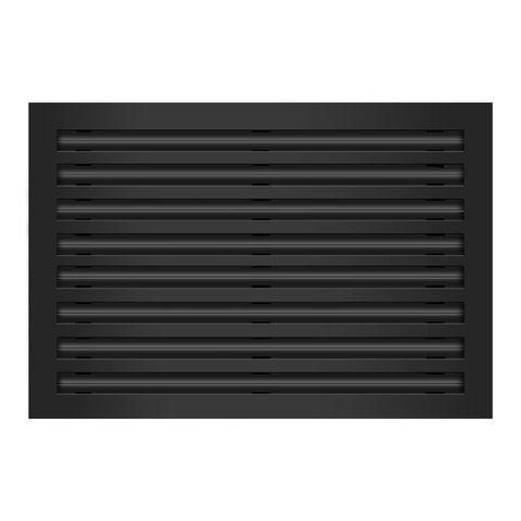 Front of 24x16 Modern Air Vent Cover Black - 24x16 Standard Linear Slot Diffuser Black - Texas Buildmart