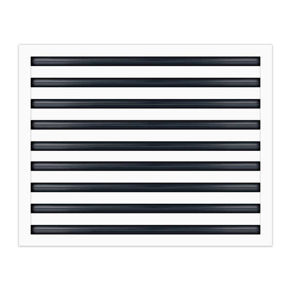 Front of 24x18 Modern Air Vent Cover White - 24x18 Standard Linear Slot Diffuser White - Texas Buildmart