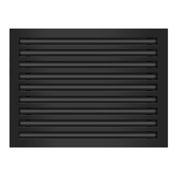 Front of 24x18 Modern Air Vent Cover Black - 24x18 Standard Linear Slot Diffuser Black - Texas Buildmart