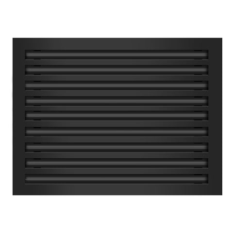 Front of 24x18 Modern Air Vent Cover Black - 24x18 Standard Linear Slot Diffuser Black - Texas Buildmart