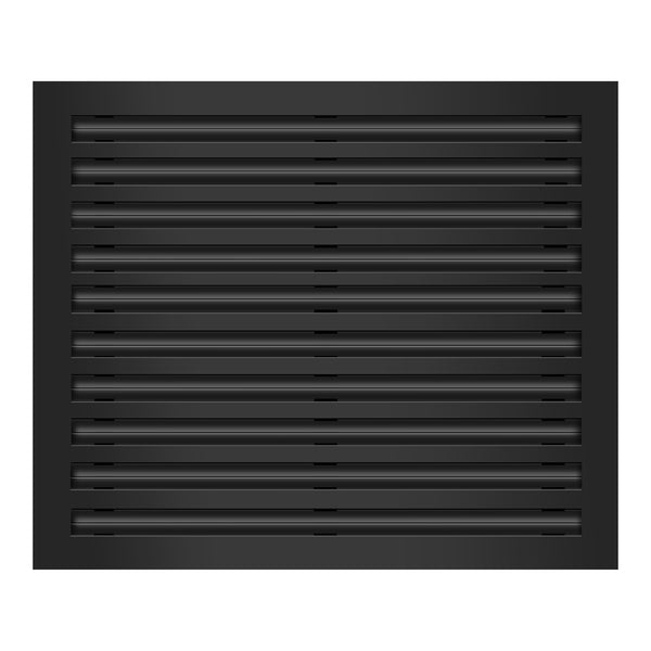 Front of 24x20 Modern Air Vent Cover Black - 24x20 Standard Linear Slot Diffuser Black - Texas Buildmart