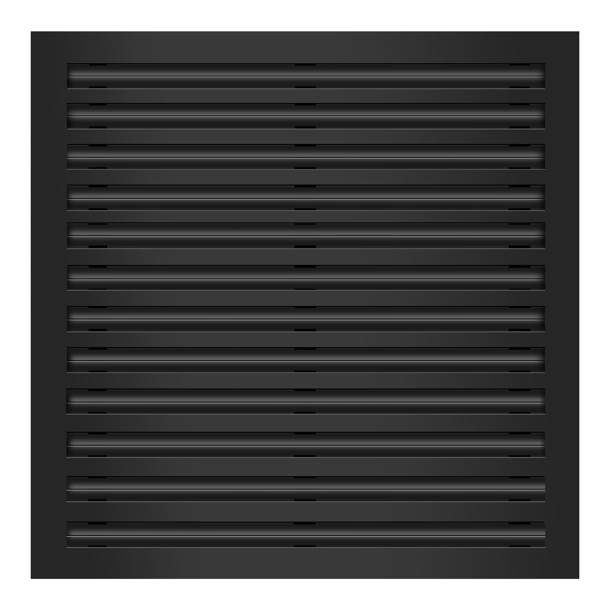 Front of 24x24 Modern Air Vent Cover Black - 24x24 Standard Linear Slot Diffuser Black - Texas Buildmart