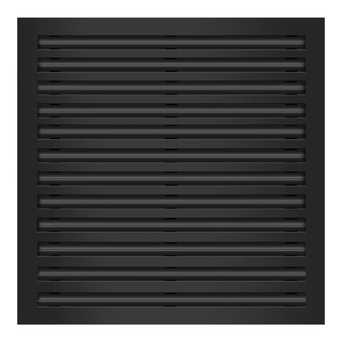 Front of 24x24 Modern Air Vent Cover Black - 24x24 Standard Linear Slot Diffuser Black - Texas Buildmart