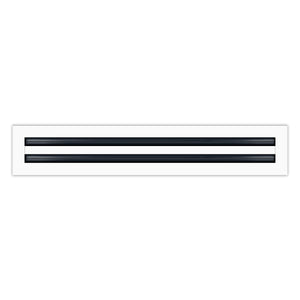 Front of 24x4 Modern Air Vent Cover White - 24x4 Standard Linear Slot Diffuser White - Texas Buildmart