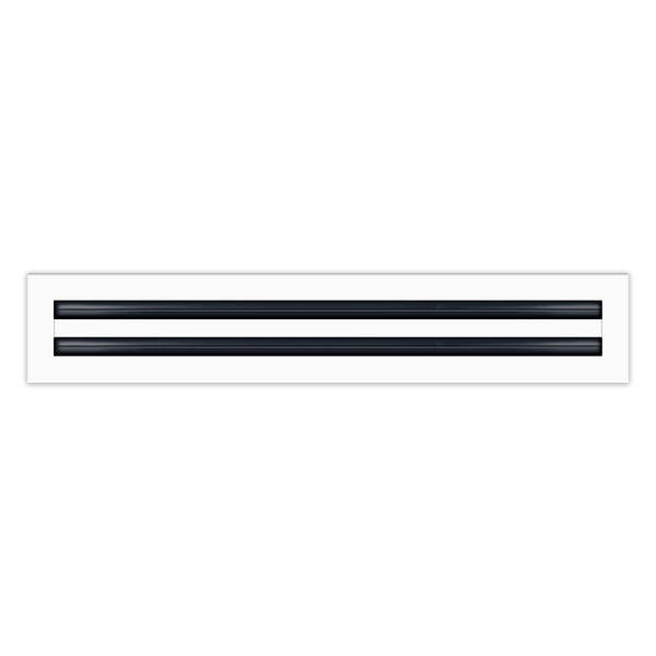 Front of 24x4 Modern Air Vent Cover White - 24x4 Standard Linear Slot Diffuser White - Texas Buildmart
