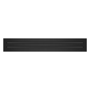 Front of 24x4 Modern Air Vent Cover Black - 24x4 Standard Linear Slot Diffuser Black - Texas Buildmart