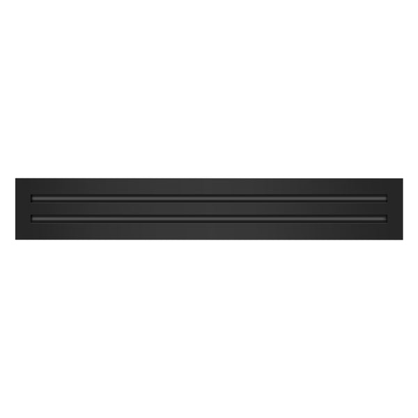 Front of 24x4 Modern Air Vent Cover Black - 24x4 Standard Linear Slot Diffuser Black - Texas Buildmart