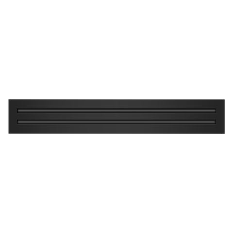 Front of 24x4 Modern Air Vent Cover Black - 24x4 Standard Linear Slot Diffuser Black - Texas Buildmart