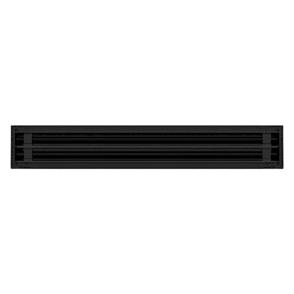 Back of 24x4 Modern Air Vent Cover Black - 24x4 Standard Linear Slot Diffuser Black - Texas Buildmart