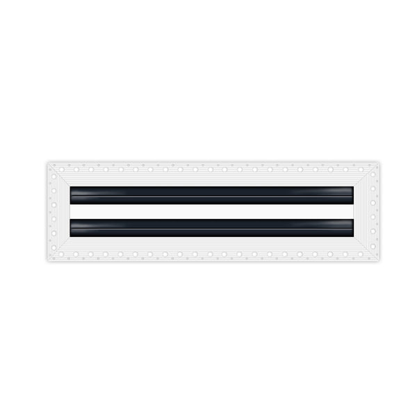 BUILDMART - 24-Inch Mud-In Linear Slot Diffuser - 2 Slot -  Air Vent Cover - Drywall MUD IN White Air Vent - MUD Linear Slot Diffuser - Register Grille for Ceiling and Walls - Texas Buildmart