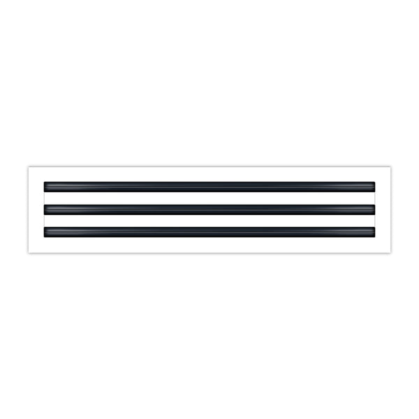 BUILDMART - 24x6 White Modern AC Vent Cover - Decorative Air Vent - Standard Linear Slot Diffuser - Register Grille for Ceiling, Walls & Floors - Texas Buildmart
