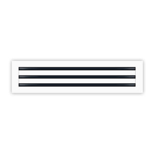 Front of 24x6 Modern Air Vent Cover White - 24x6 Standard Linear Slot Diffuser White - Texas Buildmart