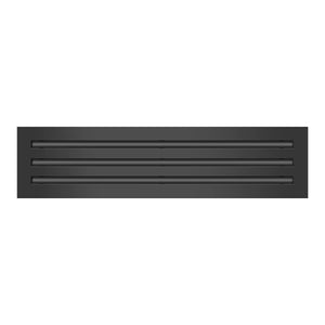 Front of 24x6 Modern Air Vent Cover Black - 24x6 Standard Linear Slot Diffuser Black - Texas Buildmart