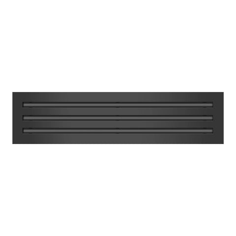 Front of 24x6 Modern Air Vent Cover Black - 24x6 Standard Linear Slot Diffuser Black - Texas Buildmart