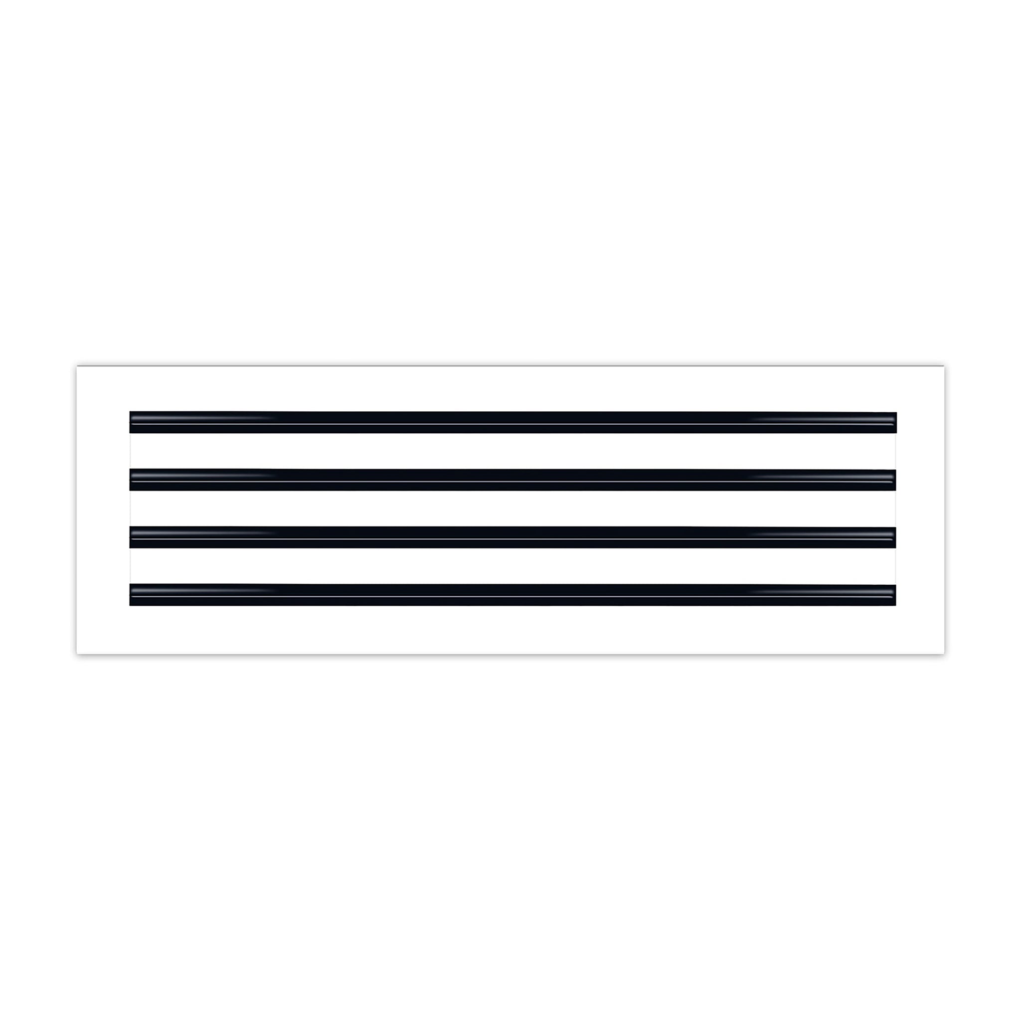 Front of 24x8 Modern Air Vent Cover White - 24x8 Standard Linear Slot Diffuser White - Texas Buildmart