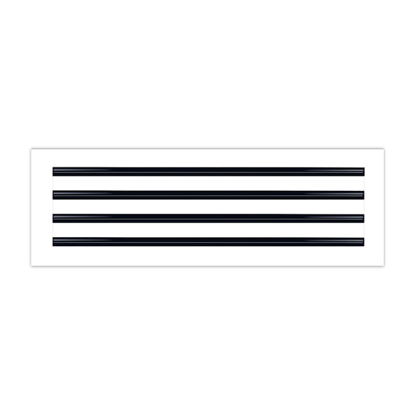 Front of 24x8 Modern Air Vent Cover White - 24x8 Standard Linear Slot Diffuser White - Texas Buildmart