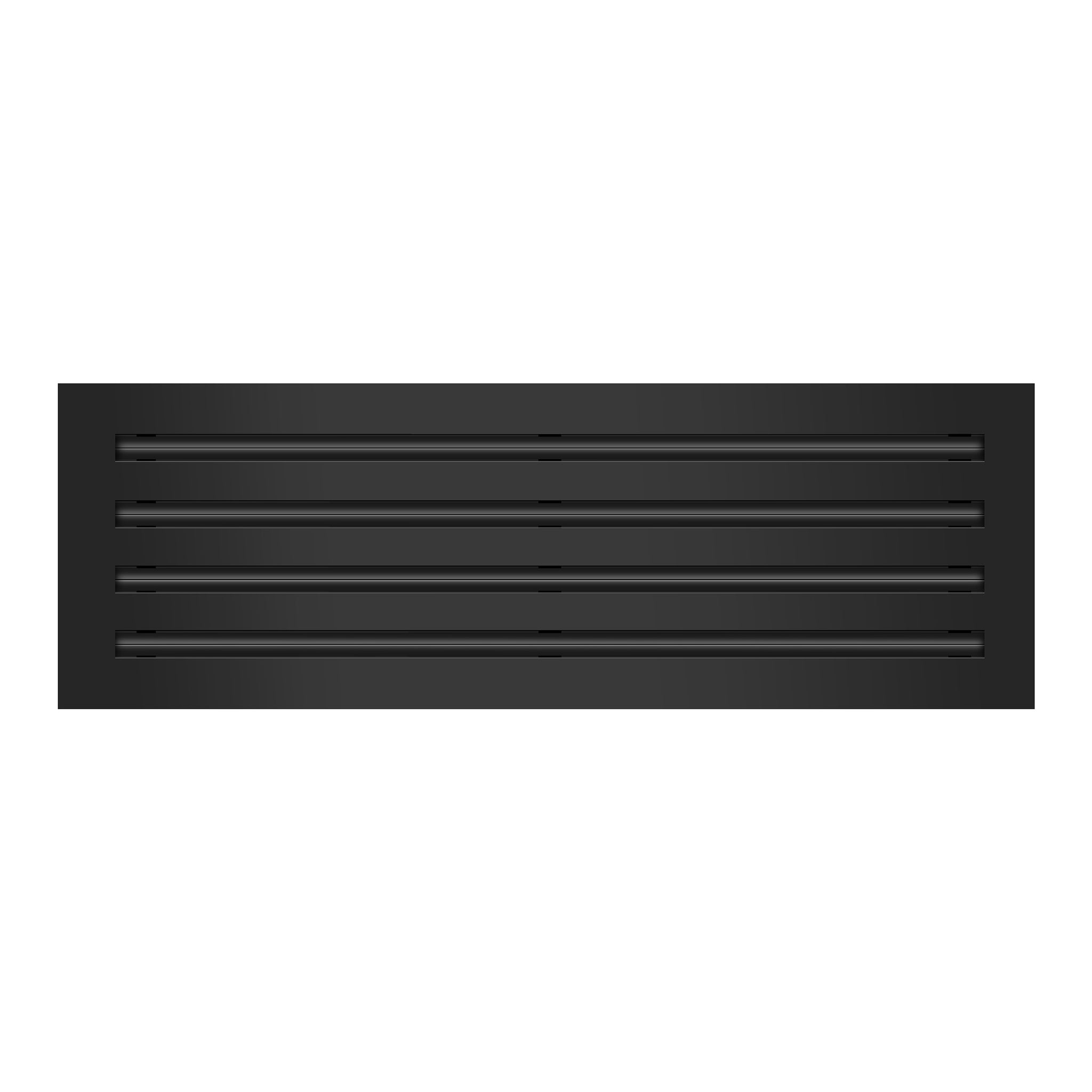 Front of 24x8 Modern Air Vent Cover Black - 24x8 Standard Linear Slot Diffuser Black - Texas Buildmart