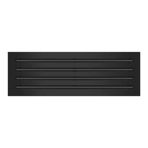 Front of 24x8 Modern Air Vent Cover Black - 24x8 Standard Linear Slot Diffuser Black - Texas Buildmart