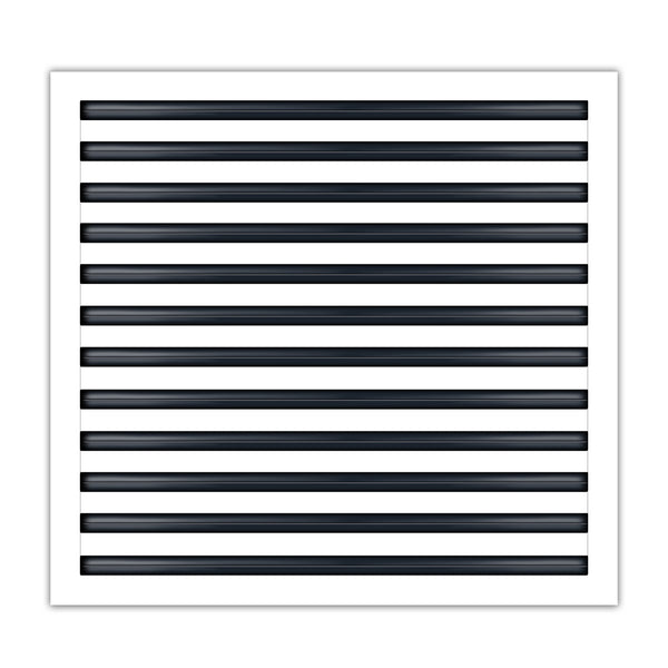Front of 25x24 Modern Air Vent Cover White - 25x24 Standard Linear Slot Diffuser White - Texas Buildmart