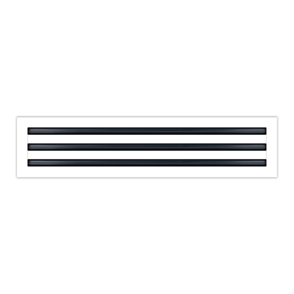 Front of 25x6 Modern Air Vent Cover White - 25x6 Standard Linear Slot Diffuser White - Texas Buildmart