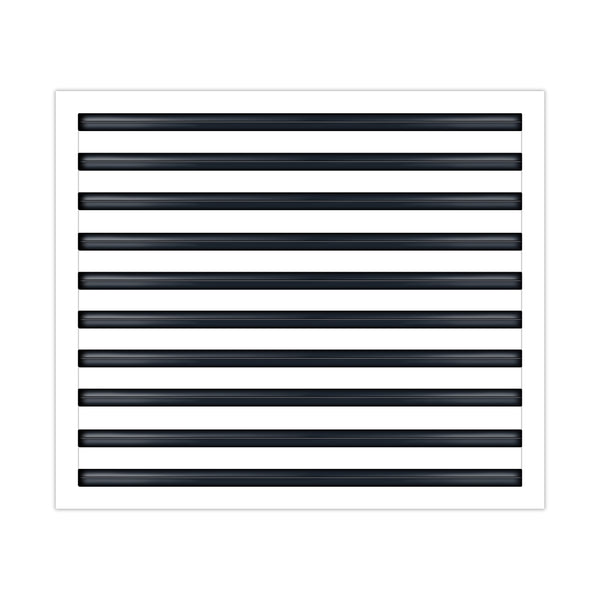 Front of 25x20 Modern Air Vent Cover White - 25x20 Standard Linear Slot Diffuser White - Texas Buildmart