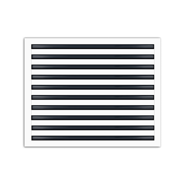 Front of 25x20 Modern Air Vent Cover White - 25x20 Standard Linear Slot Diffuser White - Texas Buildmart