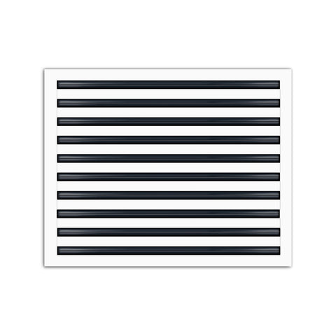 Front of 25x20 Modern Air Vent Cover White - 25x20 Standard Linear Slot Diffuser White - Texas Buildmart