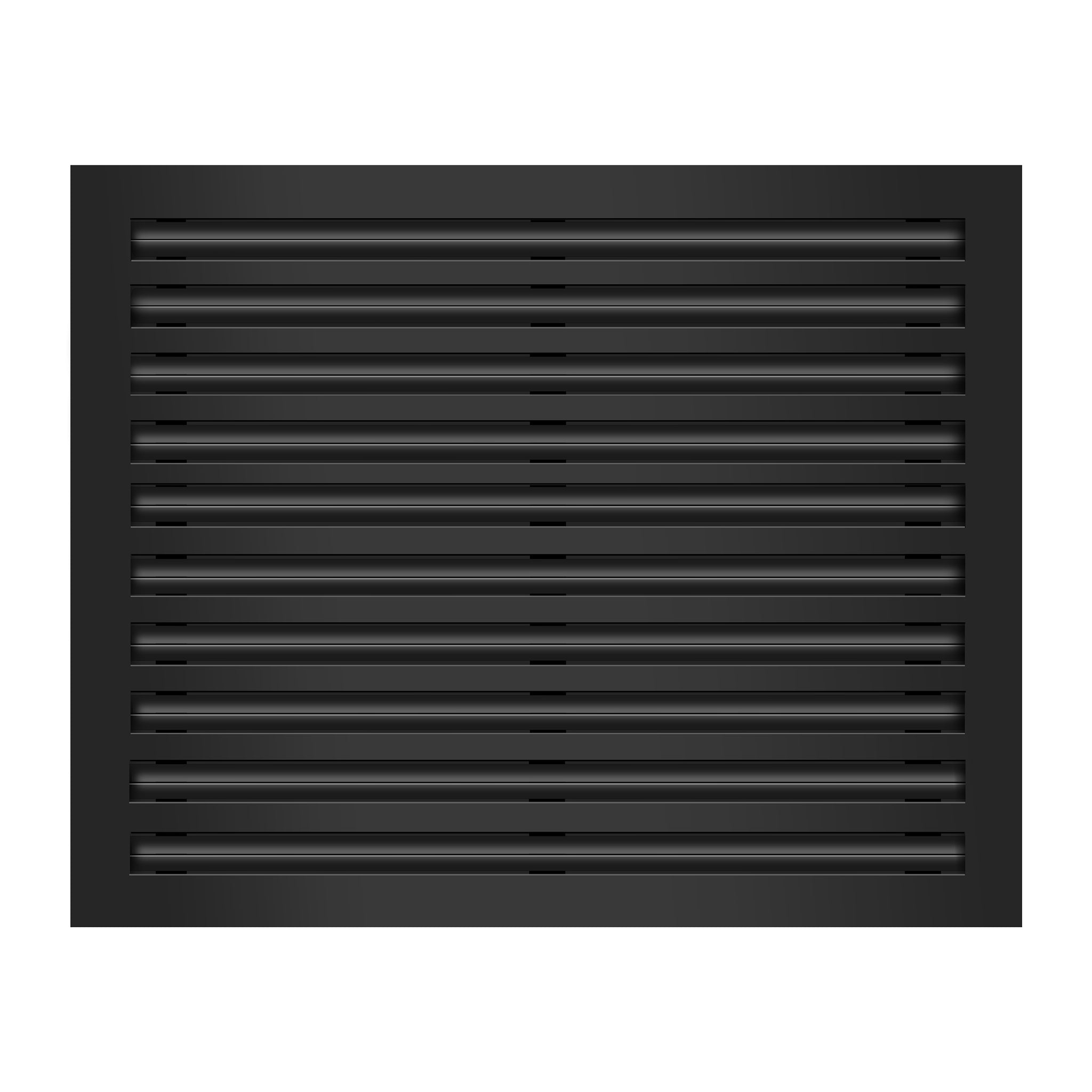 Front of 25x20 Modern Air Vent Cover Black - 25x20 Standard Linear Slot Diffuser Black - Texas Buildmart