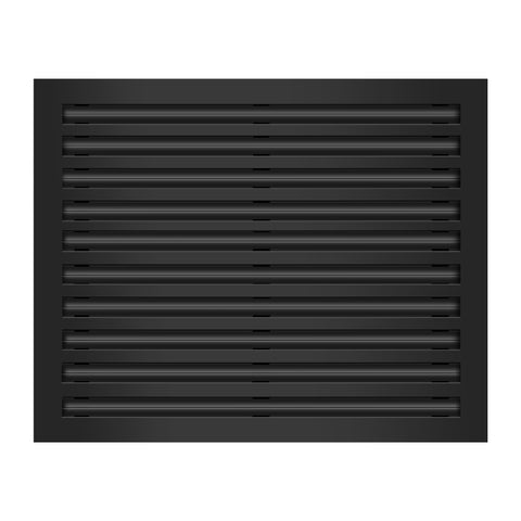 Front of 25x20 Modern Air Vent Cover Black - 25x20 Standard Linear Slot Diffuser Black - Texas Buildmart