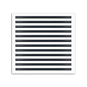 Front of 25x24 Modern Air Vent Cover White - 25x24 Standard Linear Slot Diffuser White - Texas Buildmart
