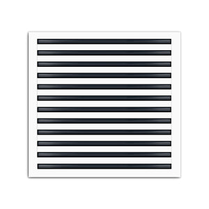 Front of 25x24 Modern Air Vent Cover White - 25x24 Standard Linear Slot Diffuser White - Texas Buildmart