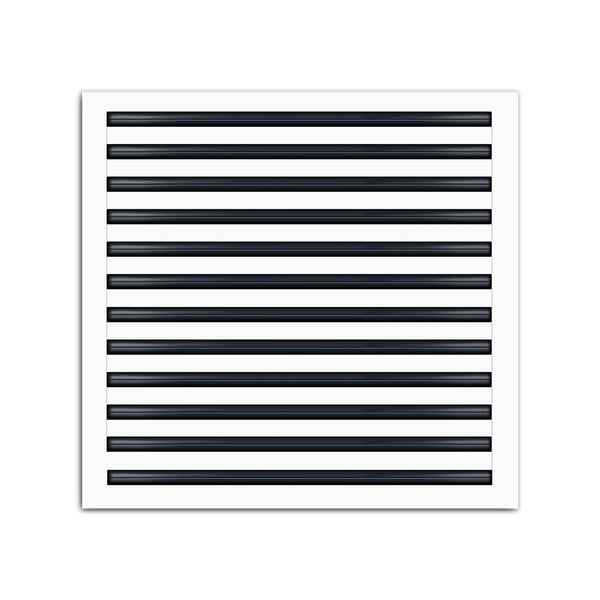 Front of 25x24 Modern Air Vent Cover White - 25x24 Standard Linear Slot Diffuser White - Texas Buildmart