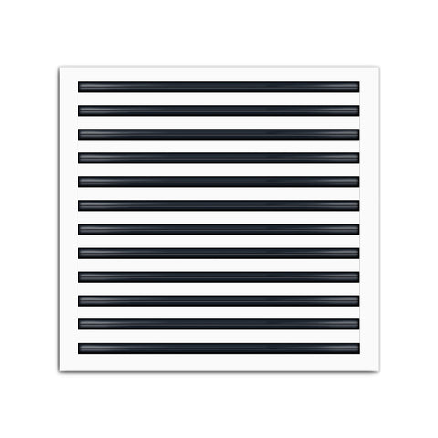 Front of 25x24 Modern Air Vent Cover White - 25x24 Standard Linear Slot Diffuser White - Texas Buildmart
