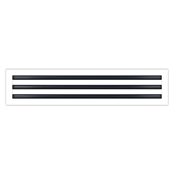 Front of 26x6 Modern Air Vent Cover White - 26x6 Standard Linear Slot Diffuser White - Texas Buildmart
