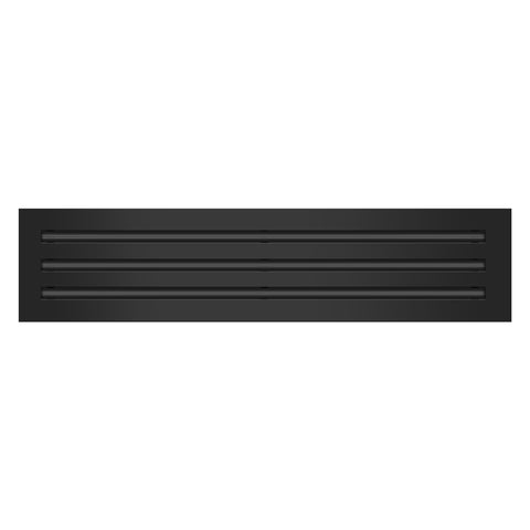 Front of 26x6 Modern Air Vent Cover Black - 26x6 Standard Linear Slot Diffuser Black - Texas Buildmart