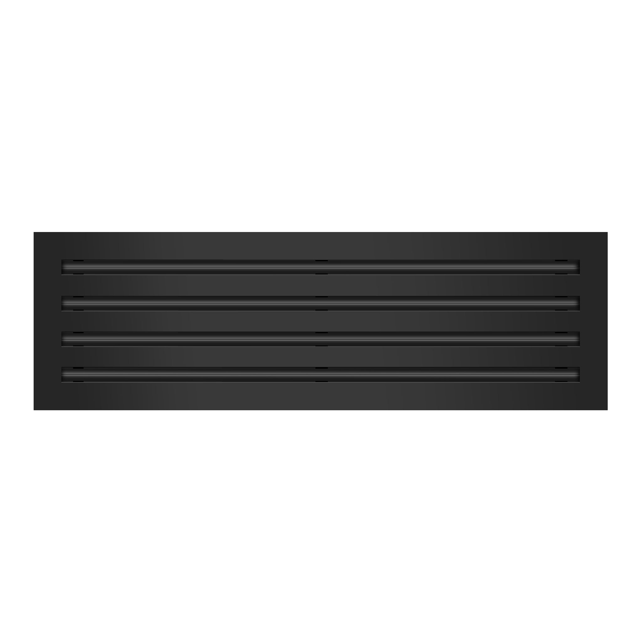 Front of 26x8 Modern Air Vent Cover Black - 26x8 Standard Linear Slot Diffuser Black - Texas Buildmart