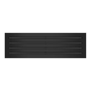 Front of 26x8 Modern Air Vent Cover Black - 26x8 Standard Linear Slot Diffuser Black - Texas Buildmart