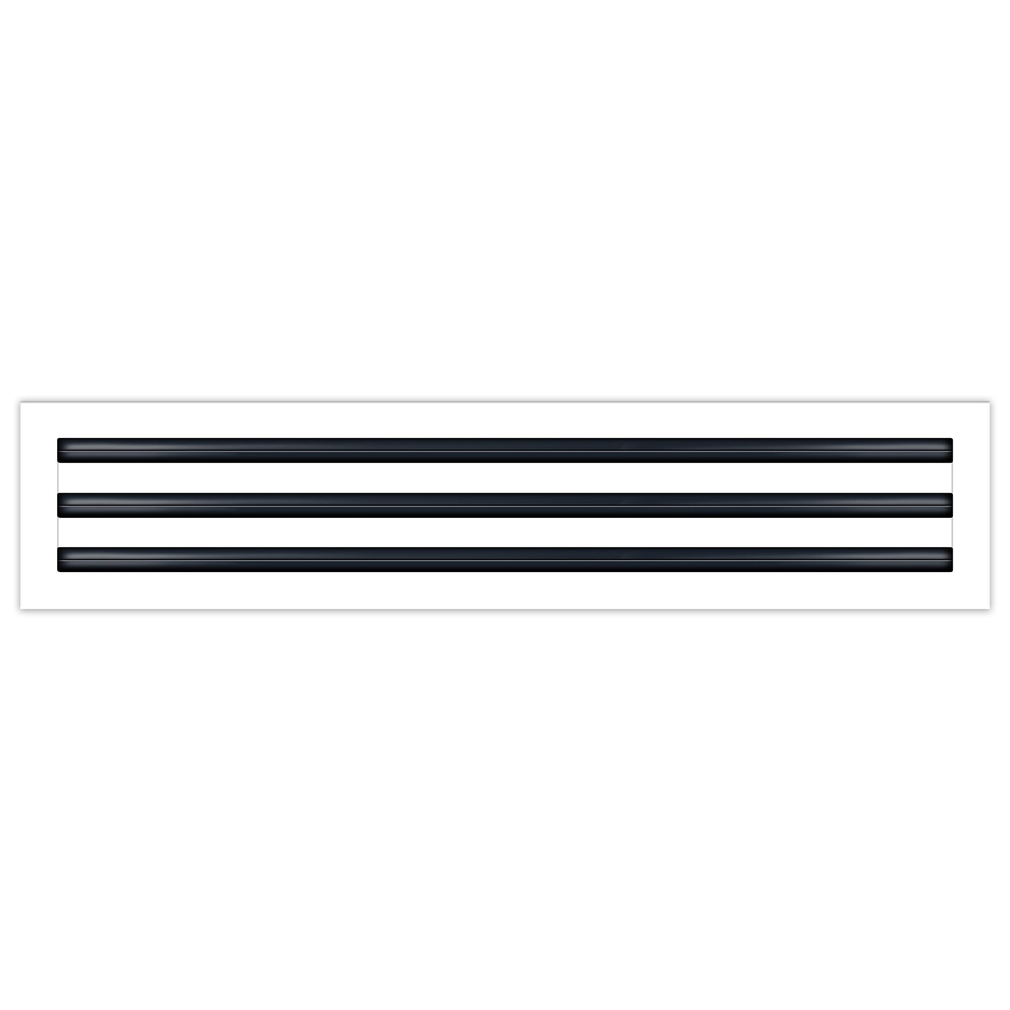 Front of 28x6 Modern Air Vent Cover White - 28x6 Standard Linear Slot Diffuser White - Texas Buildmart