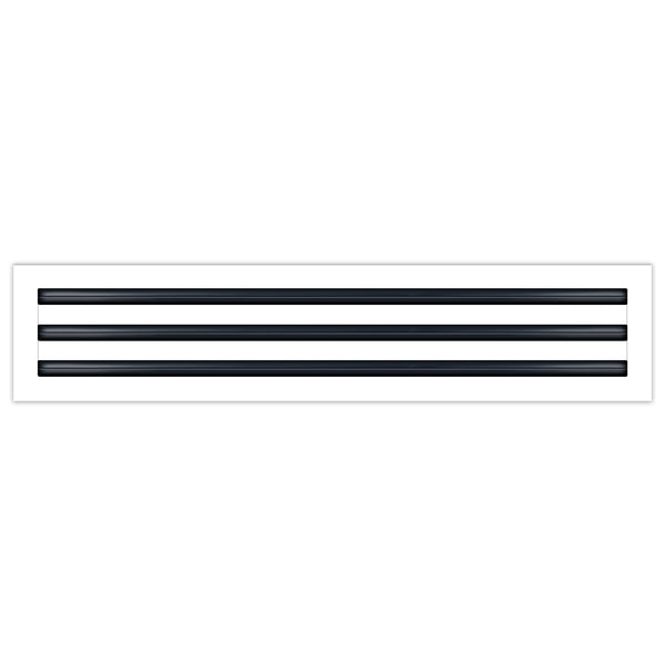 Front of 28x6 Modern Air Vent Cover White - 28x6 Standard Linear Slot Diffuser White - Texas Buildmart