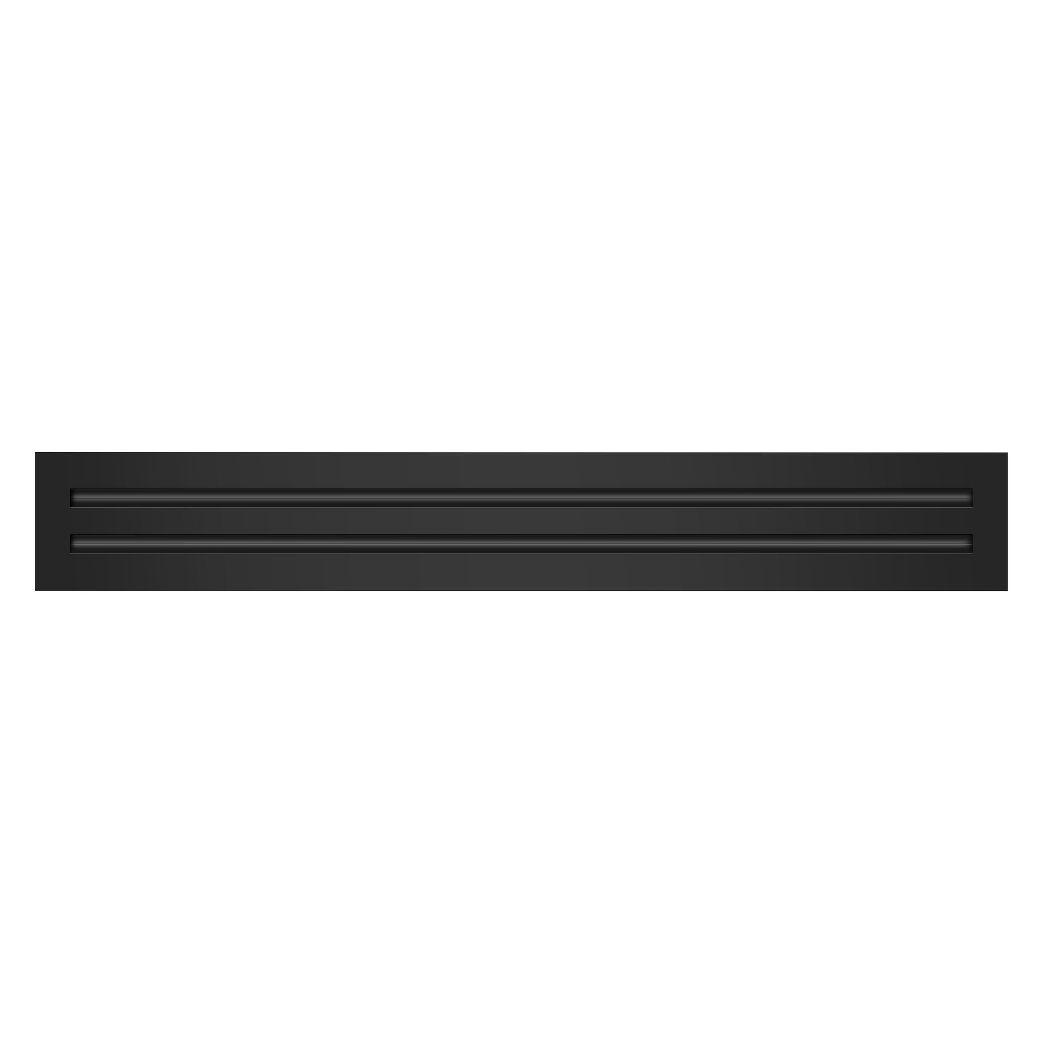 Front of 28x4 Modern Air Vent Cover Black - 28x4 Standard Linear Slot Diffuser Black - Texas Buildmart