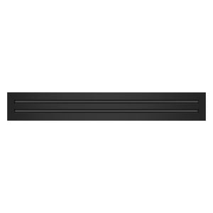 Front of 28x4 Modern Air Vent Cover Black - 28x4 Standard Linear Slot Diffuser Black - Texas Buildmart