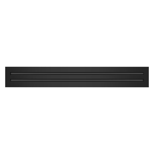 Front of 28x4 Modern Air Vent Cover Black - 28x4 Standard Linear Slot Diffuser Black - Texas Buildmart