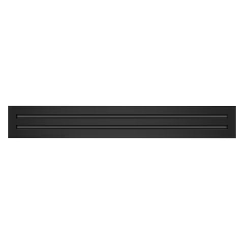 Front of 28x4 Modern Air Vent Cover Black - 28x4 Standard Linear Slot Diffuser Black - Texas Buildmart